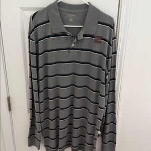 Sonoma Men's Polo Shirt in Gray and Black Stripes NWT
